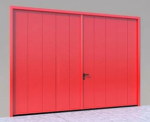 Ворота распашные противопожарные DoorHan красного цвета 2100x2600