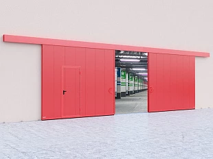 Противопожарные откатные двустворчатые ворота